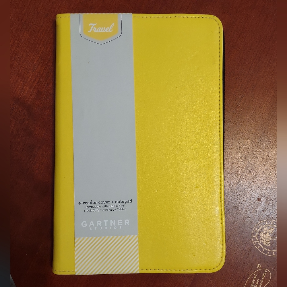 Gartner Studios Yellow Kindle, Nook Travel Tablet e-reader Cover + Bonus Notepad